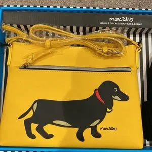 Marc Tetro Dachshund Mini Backpack & Beanie Set MARC TETRO DACHSHUND MINI BACK PACK YELLOW BEANIE BLACK GIFT  main image 4